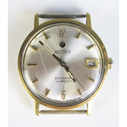 470 - A Roamer Stingray Gold Plated Wristwatch. Running