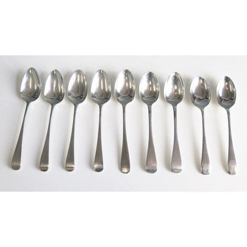 510 - A collection of assorted silver Old English pattern teaspoons, various makers and dates, some initia... 