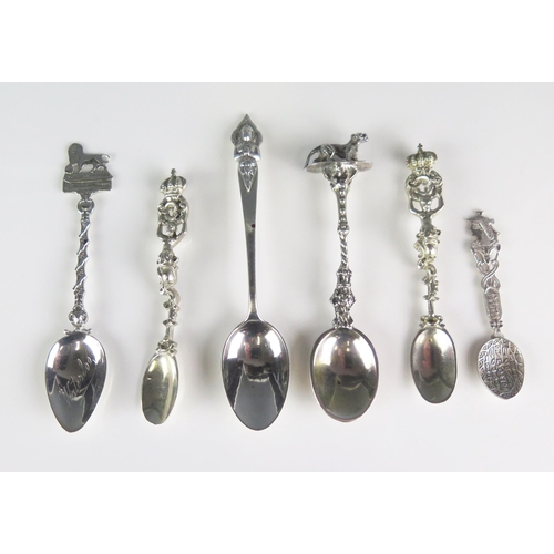 584 - A collection of assorted continental and far eastern silver spoons. total weight of silver 117gms, 3... 