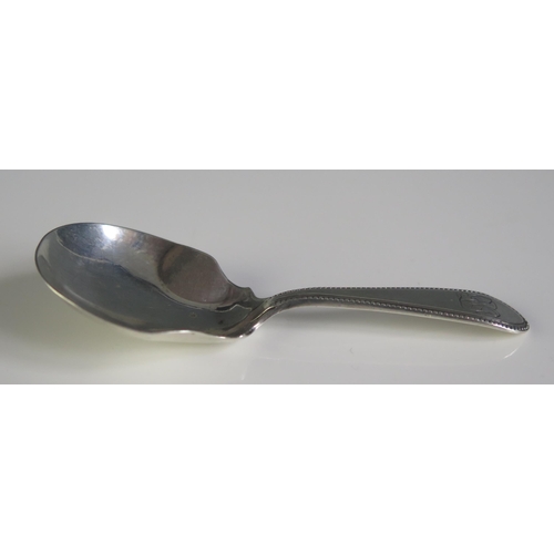 645 - A Victorian provincial silver caddy spoon, maker Josiah Williams & Co, Exeter, 1877, monogrammed, wi... 