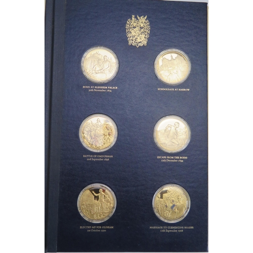 695 - John Pinches, Churchill Centenary Medals, twenty four silver gilt medals contained in their original... 