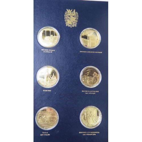 695 - John Pinches, Churchill Centenary Medals, twenty four silver gilt medals contained in their original... 