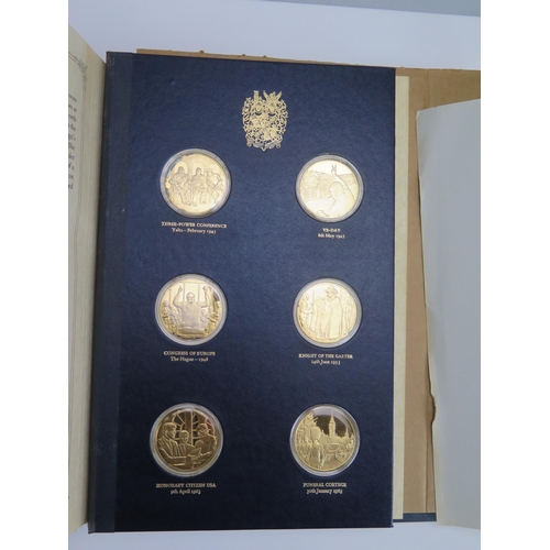 695 - John Pinches, Churchill Centenary Medals, twenty four silver gilt medals contained in their original... 