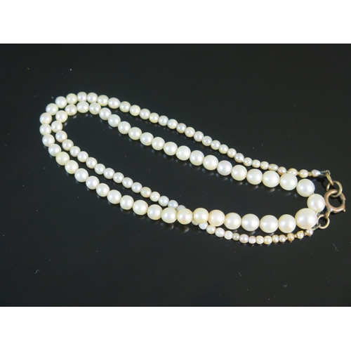 84 - A Graduated Pearl Necklace or Cultured Pearl, largest 6.45x6.25mm, 15.5