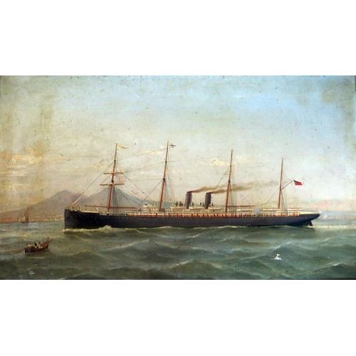 1490 - Of Australian Interest _ RMS Orizaba ship's portrait and another of a steam clipper, oil on canvas, ... 