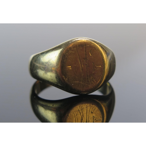 184 - An Antique Precious Yellow Metal Signet Ring, size U.5, KEE tests as 15ct, 12.71g.  UNLESS OTHERWISE... 