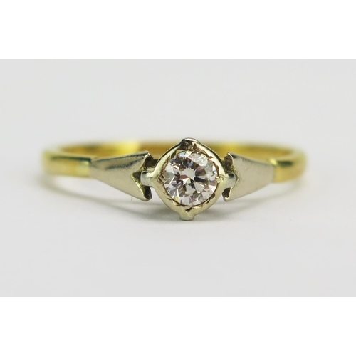 21 - An 18ct Gold and Diamond Solitaire Engagement Ring, the c. 3.95mm brilliant round cut stone in a rub... 