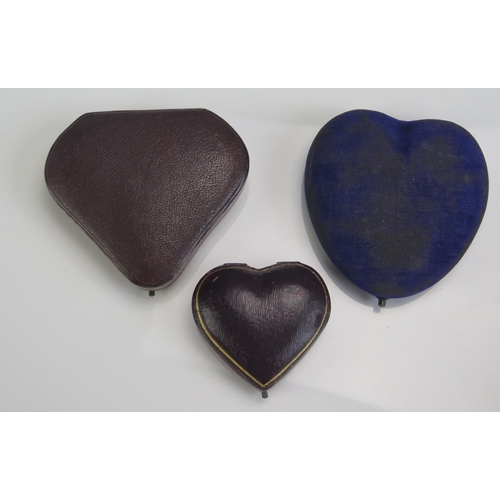 240 - Three Vintage Heart Shaped Jewellery Boxes, all named