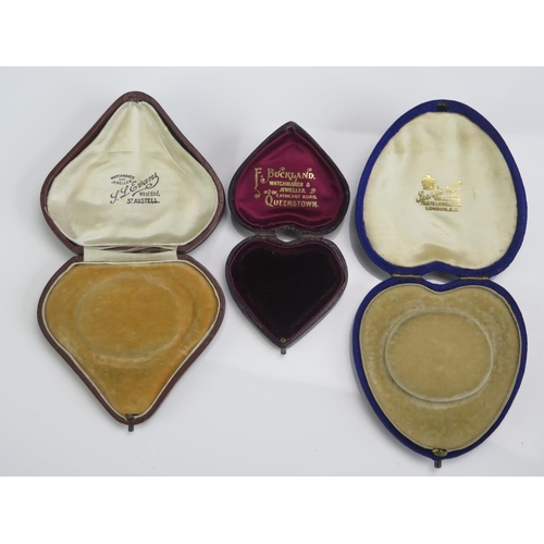 240 - Three Vintage Heart Shaped Jewellery Boxes, all named