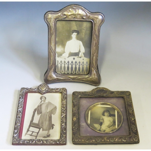 608 - Three assorted silver photograph frames, various makers an dates. (3).