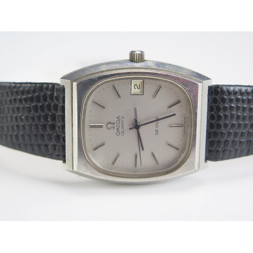 447 - An OMEGA De Ville Gent's Quartz Steel Cased Wristwatch, needs battery, not tested. Hands not setting