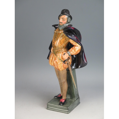 1166 - A Royal Doulton figure, HN2015 Sir Walter Raleigh, (repaired), 30cm high.