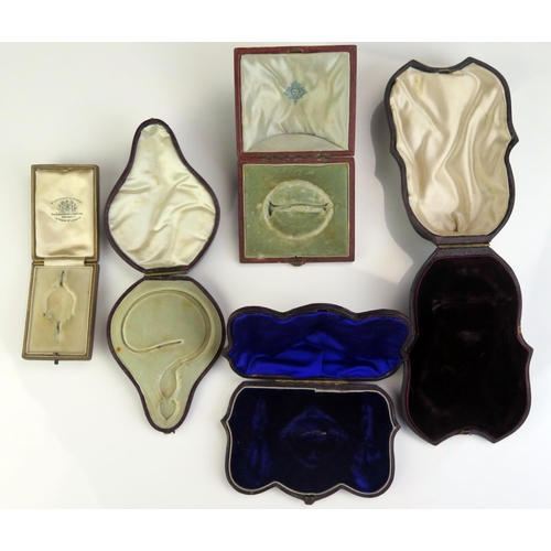 251 - Five Victorian and later Fitted Jewellery Boxed, two named including Goldsmiths & Silversmiths