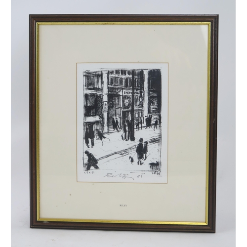 1644A - Harold Riley (1934-2023)Manchester Guardian & Evening News Offices, Cross Street, Ltd Edn lithograph... 