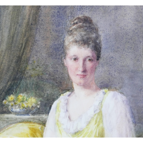 953 - Margaret Abercrombie, portrait of her sister Janet, watercolour, 38x27cm, f&g