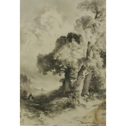 957 - 19th Century Landscape, indistinct signature, 46x33cm, f&g