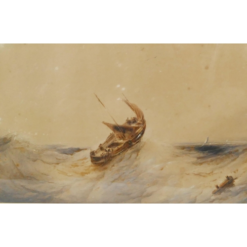 958 - Two 19th Century Seascapes, watercolour, largest 46x30cm, f&g