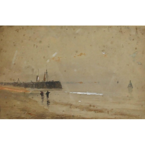 958 - Two 19th Century Seascapes, watercolour, largest 46x30cm, f&g