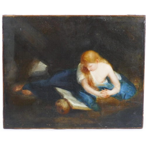 960 - A 19th Century Reclining Nude, oil on canvas, 44x35cm, f&g