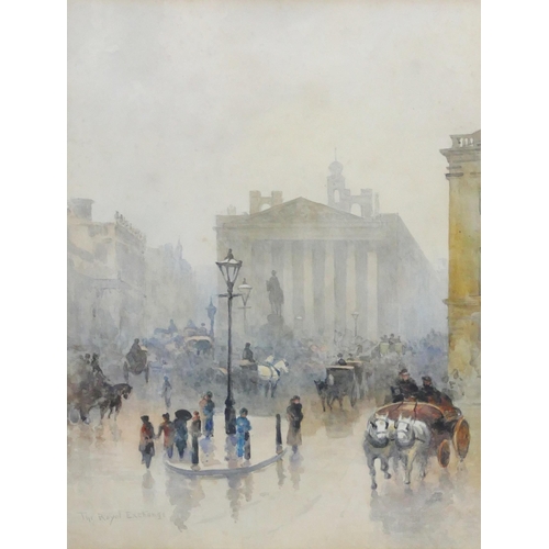 961 - The Royal Exchange, 19th century watercolour, 26x21cm, f&g