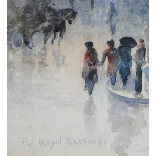 961 - The Royal Exchange, 19th century watercolour, 26x21cm, f&g