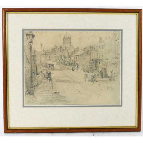 967 - Cuthbert Crossley R.A. (1883-1960), pencil sketch of Halifax, 24x18cm, f&g