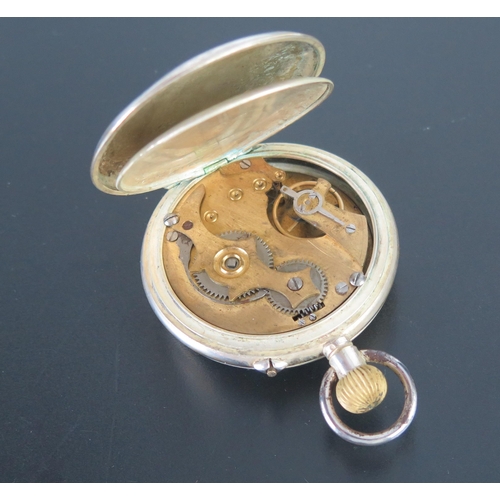 100 - An INVENTIC Shock Proof Half Hunter Pocket Watch in a white metal case