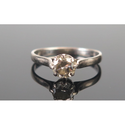 113 - An 18ct White Gold and Diamond Solitaire Ring, c. 5.8mm brilliant round cut, size N, hallmarked, 2.1... 