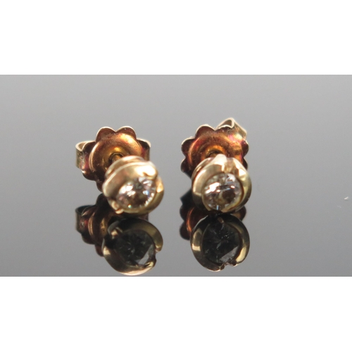 147 - A Pair of 18ct Gold and Diamond Stud Earrings, c. 3.7mm brilliant round cuts, 2g