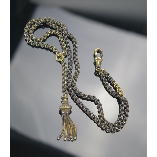 29 - An Antique Precious Yellow Metal Chain with tassel pendant, KEE tests as 15ct, 15.75g.  UNLESS OTHER... 