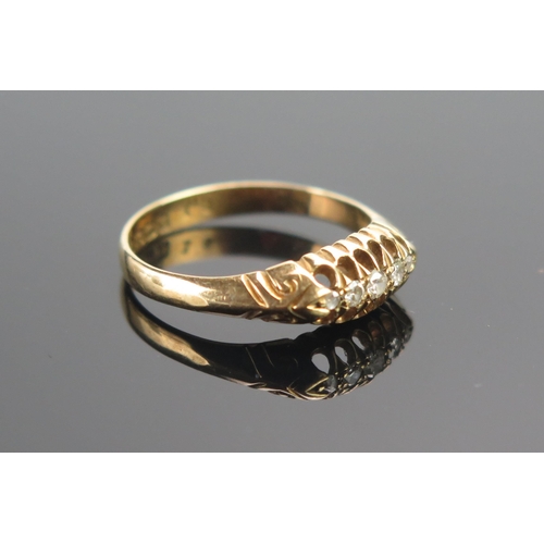 41 - An Antique 18ct Gold and Old Cut Diamond Five Stone Ring, size M, Birmingham 1915, 2.34g