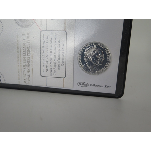 412 - A Platinum Wedding Anniversary Fine Silver Coin Cover