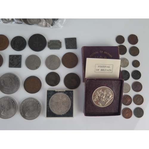 414 - A Selection of Victorian and later Silver and other Coins including nine toy money examples