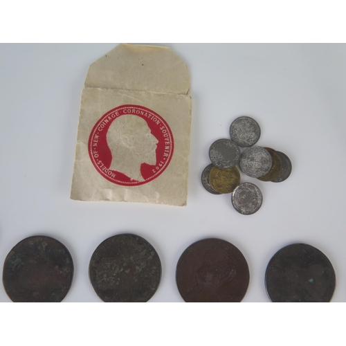 414 - A Selection of Victorian and later Silver and other Coins including nine toy money examples