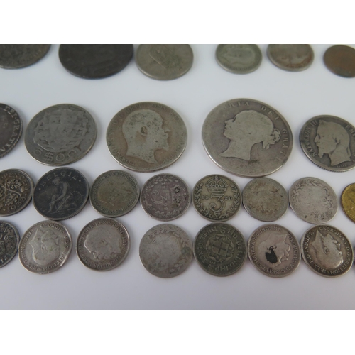 415 - A George III Silver Shilling 1787, other Victorian and later silver coins, etc.