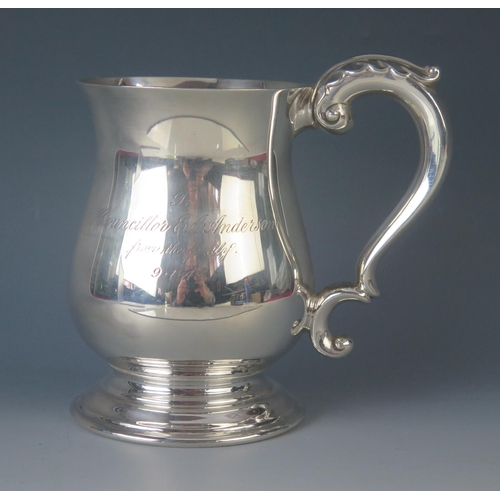 515 - A George VI silver mug, maker  Stower & Wragg Ltd , Sheffield, 1944, inscribed, of baluster form wit... 