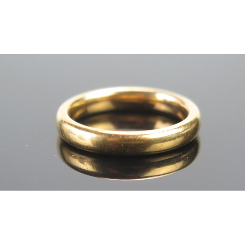 57 - A 22ct Gold Plain Wedding Band, 3.2mm wide, size I.5, Birmingham 1927, 5g