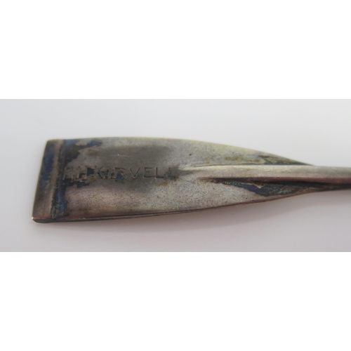 663 - A George V silver presentation miniature silver oar, maker A.S, Birmingham, 1933, inscribed, 20cm lo... 