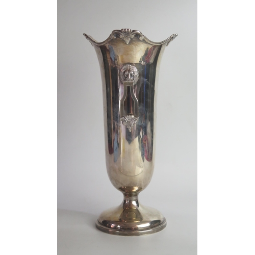 681 - A George V silver vase, maker Williams (Birmingham) Ltd, Birmingham, 1921, of elongated cylindrical ... 