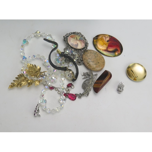 88 - A Selection of Silver and Costume Jewellery, Masonic 'jewel', Seiko and Accurist ladies watches and ... 