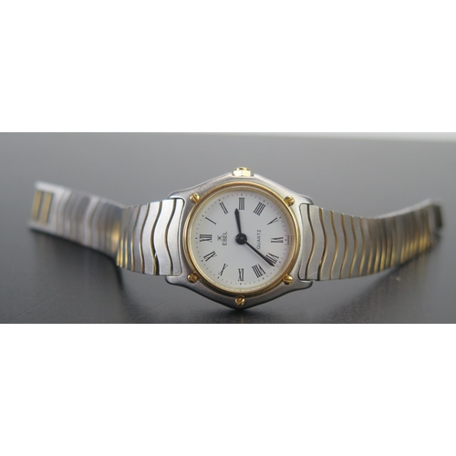 92 - An EBEL Ladies Wave Bimetal Wristwatch, 26mm case. New battery fitted, running and keeping time over... 