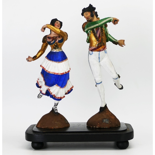 1004 - Salvador Gutierrez de Leon (1777-1856), a pair of Spanish cold painted terracotta figures of flamenc... 