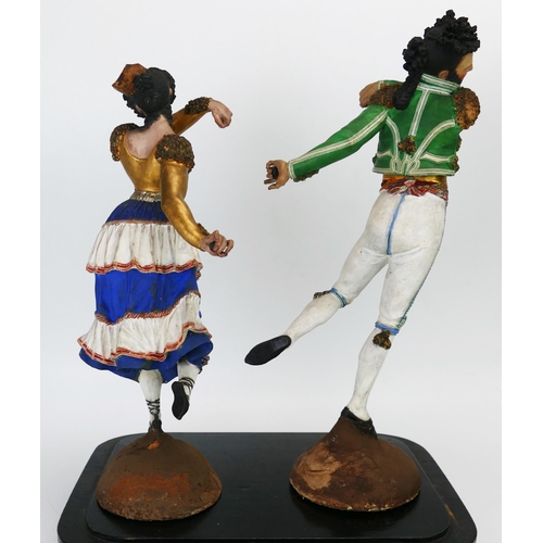 1004 - Salvador Gutierrez de Leon (1777-1856), a pair of Spanish cold painted terracotta figures of flamenc... 