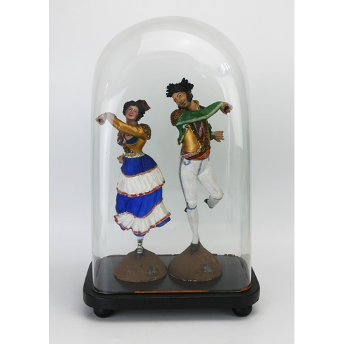 1004 - Salvador Gutierrez de Leon (1777-1856), a pair of Spanish cold painted terracotta figures of flamenc... 