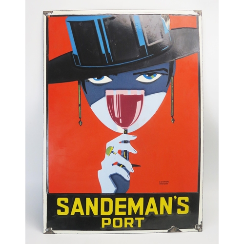 1083 - A reproduction enamel advertising sign 'Sandeman's Port', 53.5 x 38cm.