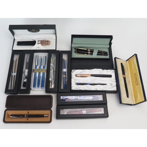 1097 - Parker, Schaeffer, Pierre Faber, Inoxcrom and others, a collection of assorted fountain pens, ball p... 