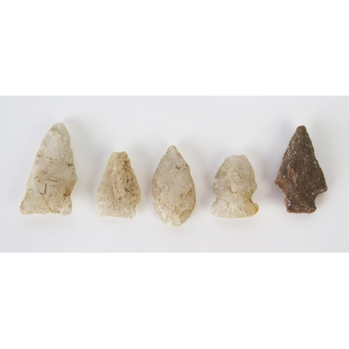 1124 - A collection of hardstone arrowheads