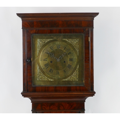 1133A - Thomas Lee, Leicester, a late 18th century mahogany and crossbanded longcase clock, with square hood... 