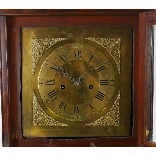 1133A - Thomas Lee, Leicester, a late 18th century mahogany and crossbanded longcase clock, with square hood... 