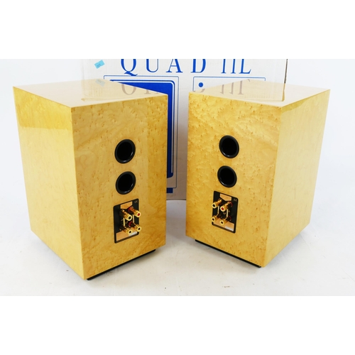 1207 - Quad 77-11L pair of speakers, gloss birds eye maple finish - very little to no use in excellent cond... 